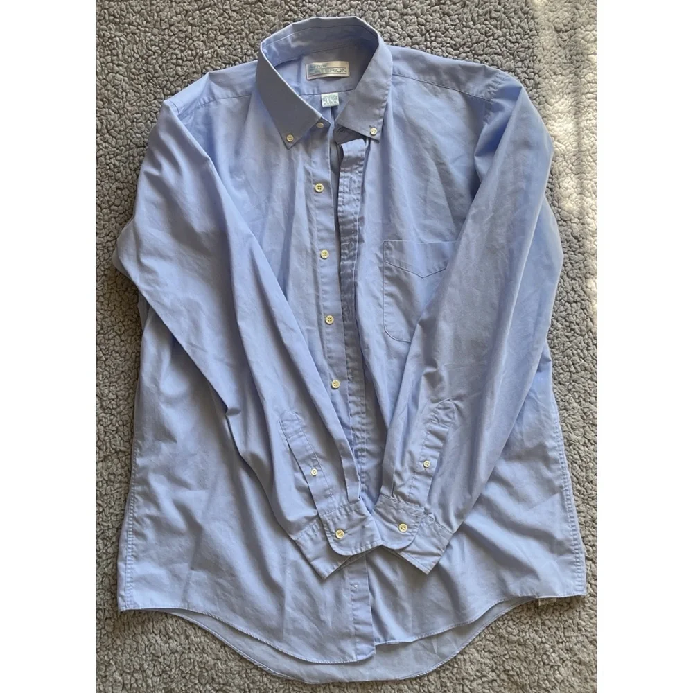Arrow Criterion Men’s 16.5 Light Blue Long Sleeve Button Down Dress Shirt. - Picture 8 of 8